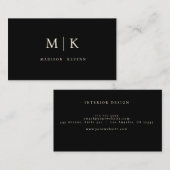 ミニマル&ブエレガントラック&ホワイトモノグラム 名刺 (正面/裏面)