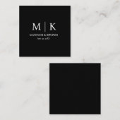 ミニマル&ブエレガントラック&ホワイト・モノグラム結婚ズ ノートカード (正面/裏面)