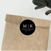 ミニマル&ブエレガントラック&ホワイト・モノグラム結婚ズ ラウンドシール