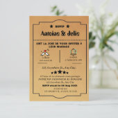 ミニマル ブラウン エレガンス ウェディング 出欠カード (スタンド正面)