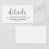 ミニマル，ブラックフォント,結婚の詳細 エンクロージャーカード (正面/裏面)