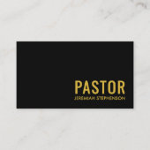 ミニマル ブラック ゴールド ロゴ QRコード PASTOR 名刺 (正面)
