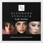 ミニマル ブラック ホワイト スクリプト ラッシュ フォト ロゴ ウィンドウサイン (シート)