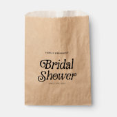 ミニマル ブラック＆ホワイト レトロ ブライダルシャワー フェイバーバッグ (正面)