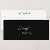 ミニマル ブラック モダン ビジネス ギフト 証明書 (正面/裏面)