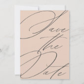 ミニマル ブラッシュ デリケート ファインアート フラワー ウェディング セーブザデート (裏面)