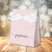 ミニマル ブラッシュ ピンク ガーリー モノグラム 名前 スクリプト フェイバーボックス