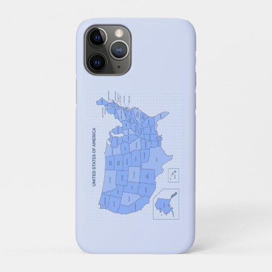 ミニマル ブルー アメリカ地図 イラスト Case-Mate iPhoneケース (裏)