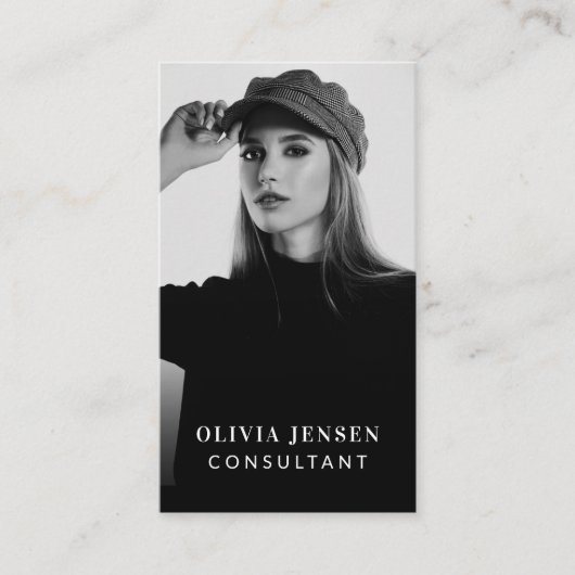 ミニマル&プロフェッショナルのビジネスフォト 名刺 (正面)