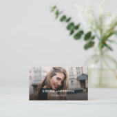 ミニマル&プロフェッショナルのビジネスフォト 名刺 (スタンド正面)