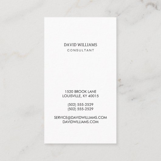 ミニマル&プロフェッショナルビジネスフォトビジネスカー 名刺 (裏面)