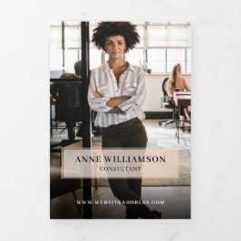 ミニマル &プロフェッショナルビジネスマーケティング&セールス 三つ折りカード