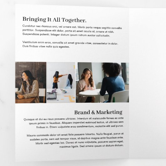 ミニマル &プロフェッショナルビジネスマーケティング&セールス 三つ折りカード (内部最初)