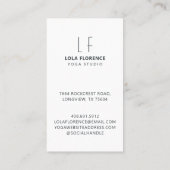 ミニマル&プロフェッショナルフォトヨガスタジオフィットネス 名刺 (裏面)