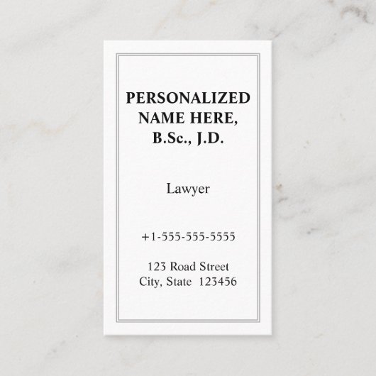 ミニマル、プロフェッショナル名刺 名刺 (正面)