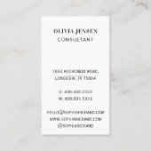 ミニマル&プロフェッショナル社員のビジネスフォト 名刺 (裏面)