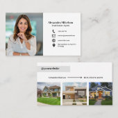 ミニマル&プロフェッショナル社員ビジネス4枚の写真 名刺 (正面/裏面)