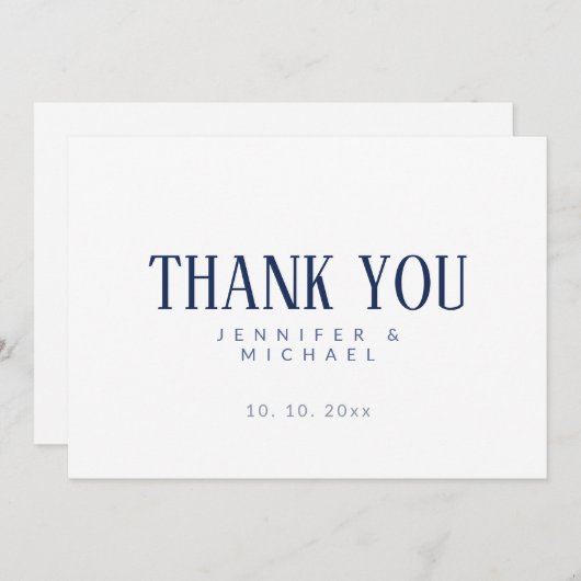 ミニマル プロフェッショナル モダン エレガント サンキューカード (正面/裏面)