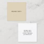 ミニマル/ベージュ スクエア名刺 (正面/裏面)
