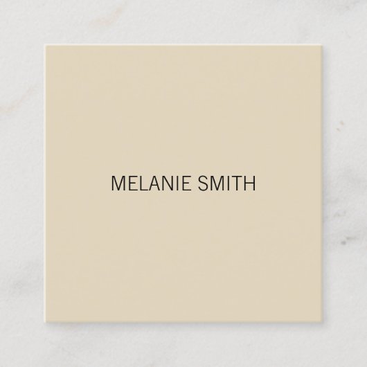 ミニマル/ベージュ スクエア名刺 (正面)