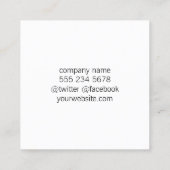 ミニマル/ベージュ スクエア名刺 (裏面)