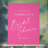 ミニマル ホットピンク オーダーメイド ブライダルシャワー ウェルカム アクリルサイン (ニュートラル)