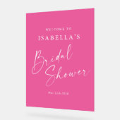 ミニマル ホットピンク オーダーメイド ブライダルシャワー ウェルカム アクリルサイン (傾斜)