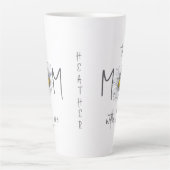 ミニマル ホワイト ウォーターカラー ダイジー ママ 母の日 カフェラテマグ (正面)