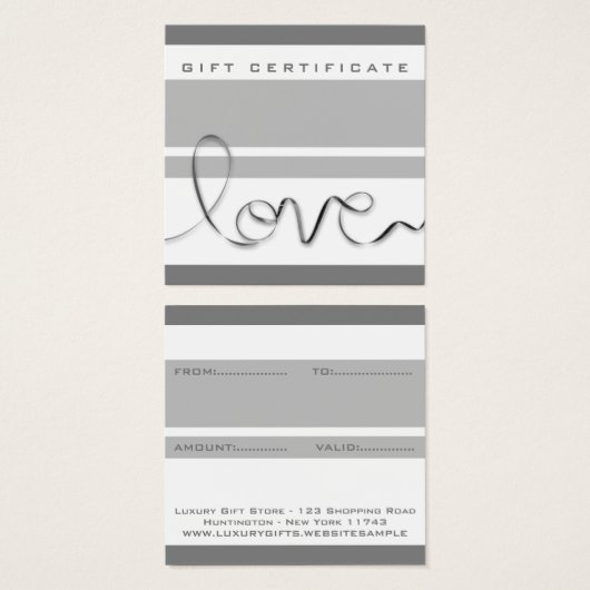 ミニマル ホワイト グレー ストライプ ラブ モダン シック マニッシュ (正面&裏面)