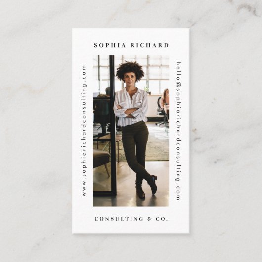 ミニマル&ホワモダンイトプロフェッショナルビジネス写真 名刺 (正面)
