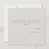 ミニマル ボタニカル ライン アート ウェディング サンクス カード (裏面)