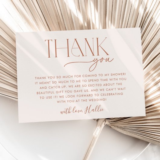 ミニマル ボーホー ニュートラル ブライダルシャワー 感謝カード