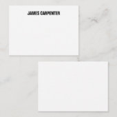 ミニマル ボールド テキスト ブラック ホワイト モダン プロフェッショナル ノートカード (正面/裏面)