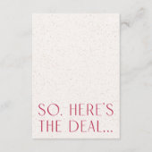 ミニマル マゼンタ ウェディング 詳細カード RSVP QR コード エンクロージャーカード (正面)