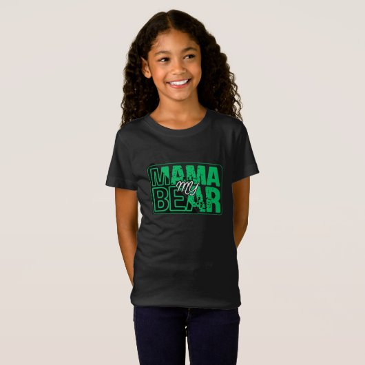 ミニマル ママベア タイポグラフィー アート Tシャツ (正面フル)