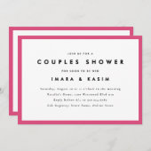 ミニマル ミッドセンチュリー レトロ カップルシャワー 招待状 (正面/裏面)