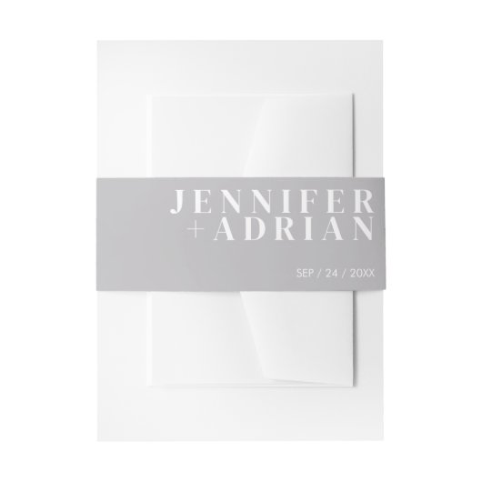 ミニマル ミディアム グレー 招待状 ベリーバンド 招待状ベリーバンド (正面例)