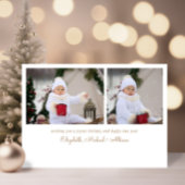 ミニマル メリークリスマス 写真 ホワイトゴールド シーズンカード