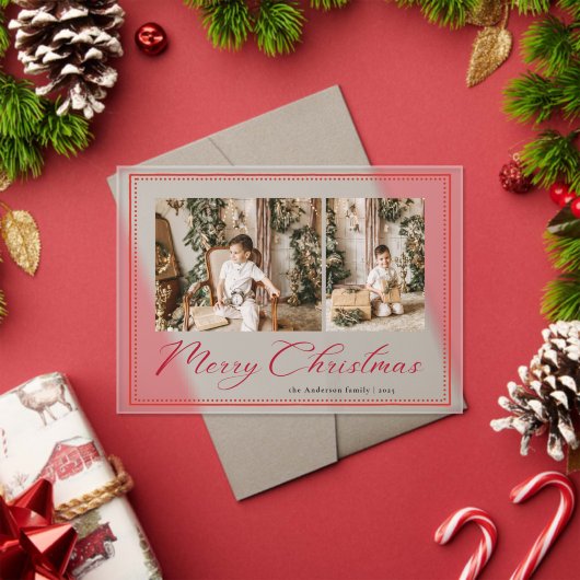 ミニマル モダンな筆記体 写真クリスマスカード アクリル招待状 (インサイチュ (クリスマス))