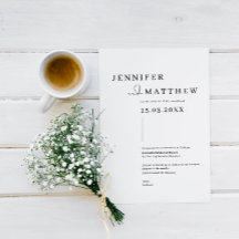 ミニマル&モダンシンプル結婚式招待状