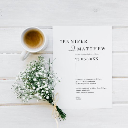 ミニマル&モダンシンプル結婚式招待状 招待状