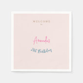 ミニマル モダン かわいい 誕生日パーティー スタンダードカクテルナプキン (正面)