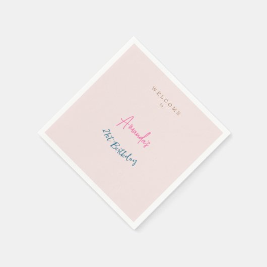 ミニマル モダン かわいい 誕生日パーティー スタンダードカクテルナプキン (角)