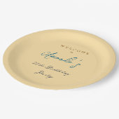 ミニマル モダン かわいい 誕生日パーティー ベージュ ペーパープレート (アングル)