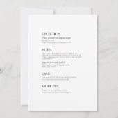 ミニマル モダン アート デコ オールインワン ウェディング 招待状 (裏面)