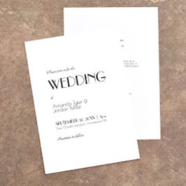 ミニマル モダン アート デコ オールインワン ウェディング 招待状