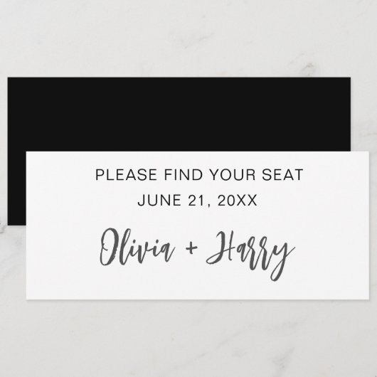 ミニマル モダン ウェディング テーブル シーティング ヘッダー カード (正面/裏面)