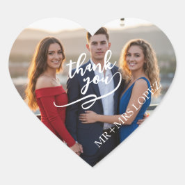 ミニマル モダン ウェディング フォト サンクス ステッカー