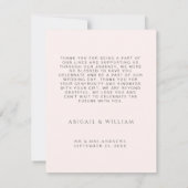 ミニマル モダン ウォーターカラー ツリー ピンク サンキューカード (裏面)