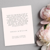 ミニマル モダン ウォーターカラー ツリー ピンク サンキューカード